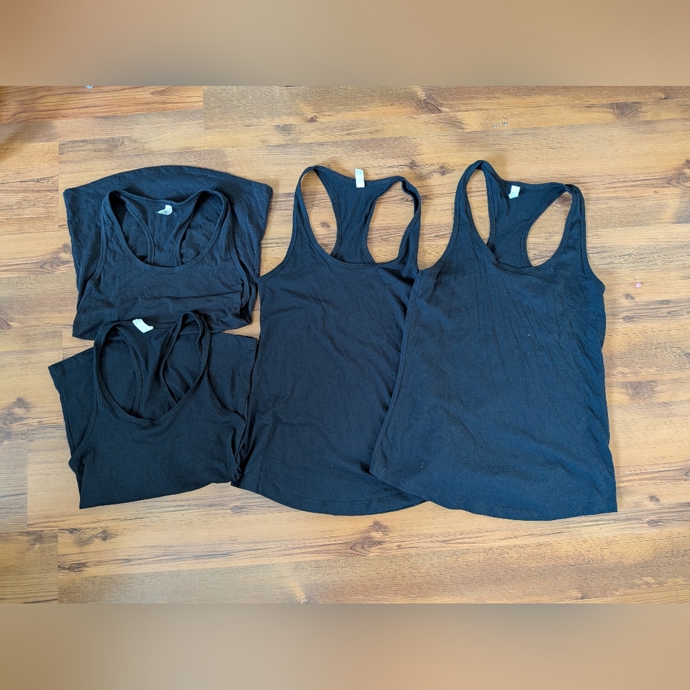 set Of 3 Black Racerback Tank Tops